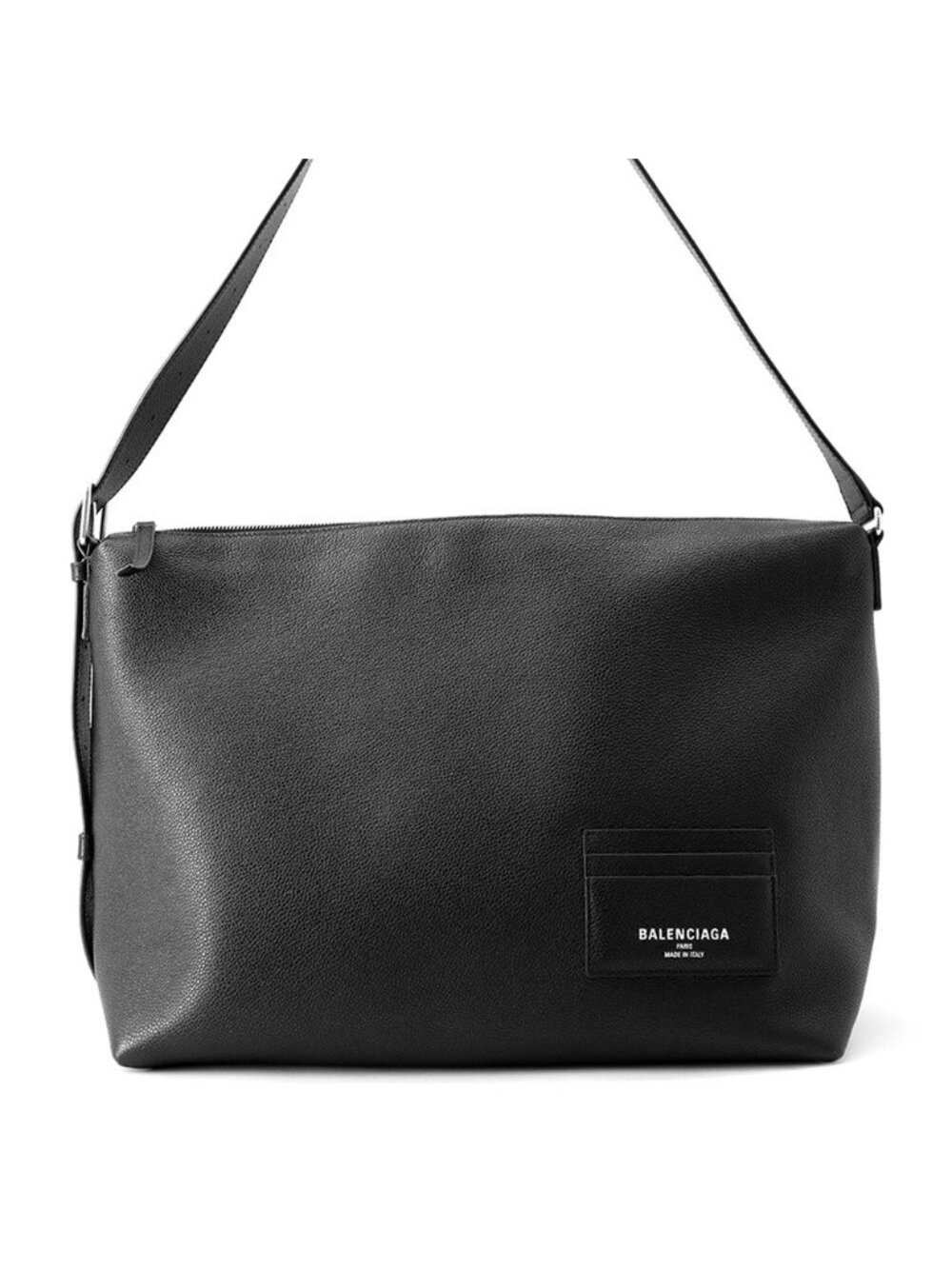 Balenciaga Shoulder Bag Credit Large Soft Grain Calf Leather Black